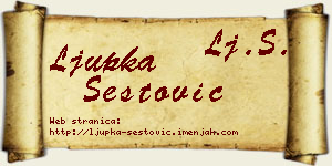 Ljupka Šestović vizit kartica